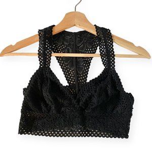 Aerie Lace Halter Bralette - Black